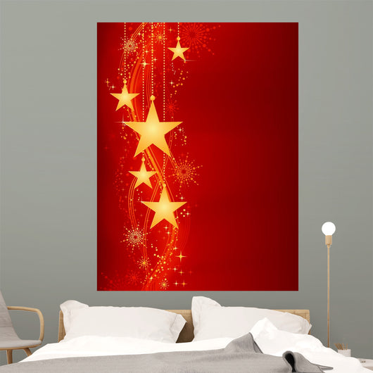 Golden Hanging Stars Red