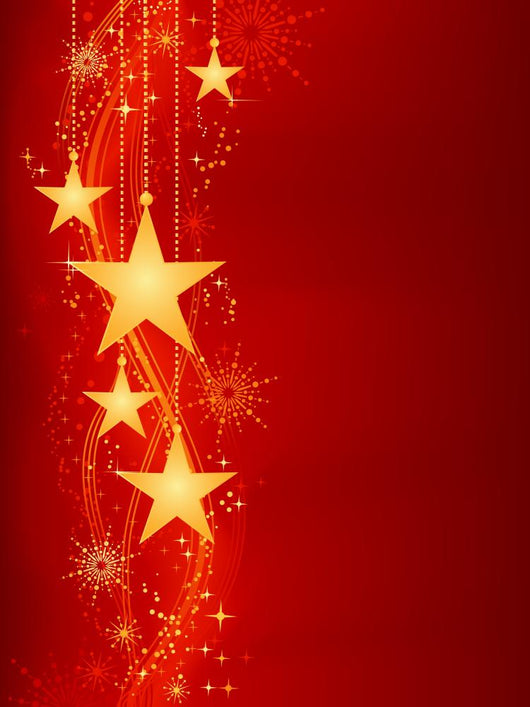 Golden Hanging Stars Red