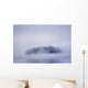 Foggy Island With Spruce Trees Wall Mural