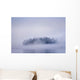 Foggy Island With Spruce Trees Wall Mural