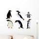 Wallmonkeys Winter Penguins Wall Decal Sticker Set