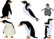 Wallmonkeys Winter Penguins Wall Decal Sticker Set