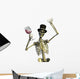
fun loving party skeleton - on white Wall Decal