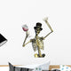 
fun loving party skeleton - on white Wall Decal