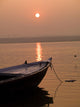 Boat In The Water, Varanasi, India Wall Mural
