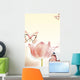 Butterflies And Tulips Wall Mural