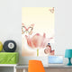 Butterflies And Tulips Wall Mural