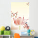 Butterflies And Tulips Wall Mural