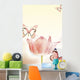 Butterflies And Tulips Wall Mural