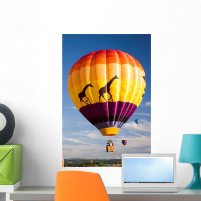 Safari Balloon Wall Mural shown on a wall