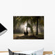 Canoe Under Palm Trees In Kerala, India Wall Mural