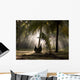 Canoe Under Palm Trees In Kerala, India Wall Mural