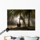 Canoe Under Palm Trees In Kerala, India Wall Mural