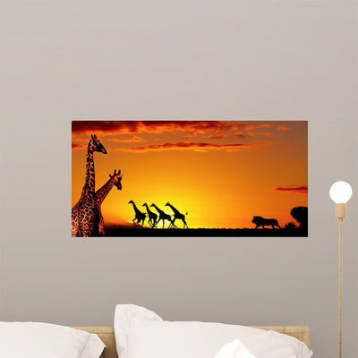 African Nature Concept Wall Mural shown on a wall