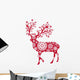 Ornamental Christmas Deer Wall Decal