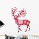 Ornamental Christmas Deer Wall Decal