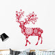 Ornamental Christmas Deer Wall Decal