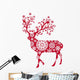 Ornamental Christmas Deer Wall Decal