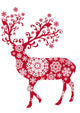 Ornamental Christmas Deer Wall Decal