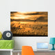 Cattails In The Sunset Wall Mural
