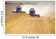 Combines Harvesting Field, North Yorkshire, England Wall Mural