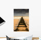 Jetty On Beach, Yorkshire, England Wall Mural