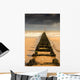Jetty On Beach, Yorkshire, England Wall Mural