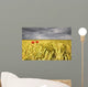 Two Red Poppies In Wheat Field Wall Mural