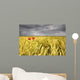 Two Red Poppies In Wheat Field Wall Mural