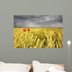 Two Red Poppies In Wheat Field Wall Mural