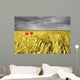 Two Red Poppies In Wheat Field Wall Mural