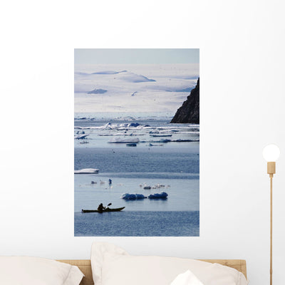 Kayaking Nunavut Canada Wall Mural shown on a wall