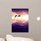 Dolphin and sunset Wall Mural