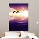 Dolphin and sunset Wall Mural