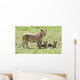 Lioness With Cubs Wall Mural