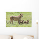 Lioness With Cubs Wall Mural