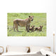 Lioness With Cubs Wall Mural