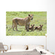 Lioness With Cubs Wall Mural