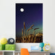 Wheat Field At Night Under The Moon Wall Mural