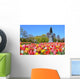 Boston Public Garden Tulips and Washington Statue Wall Decal