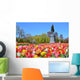 Boston Public Garden Tulips and Washington Statue Wall Decal
