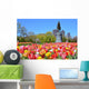 Boston Public Garden Tulips and Washington Statue Wall Decal