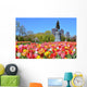 Boston Public Garden Tulips and Washington Statue Wall Decal