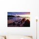 Sunset Over Beach With Lighthouse Wall Mural