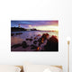 Sunset Over Beach With Lighthouse Wall Mural