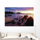Sunset Over Beach With Lighthouse Wall Mural
