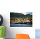 Boats In Harbor By Waterfront Village Wall Mural