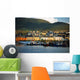 Boats In Harbor By Waterfront Village Wall Mural