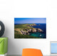 Coastal Cliffs And Seascape With Boat Wall Mural