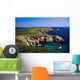 Coastal Cliffs And Seascape With Boat Wall Mural